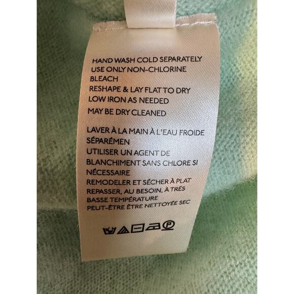 Free People Solitaire 100% Cashmere Mint Green V-Neck Sweater Large - Picture 8 of 8